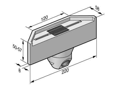 Zeichnung Bucht trapezförmig ohne Absenkung