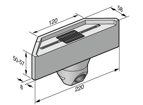 Zeichnung Bucht trapezförmig Absenkung links