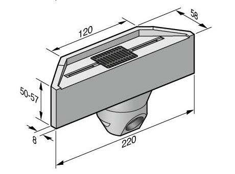 Zeichnung Bucht trapezförmig Absenkung beidseitig